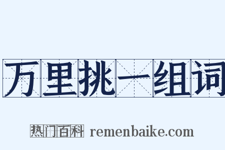 万里挑一组词是什么意思的图片